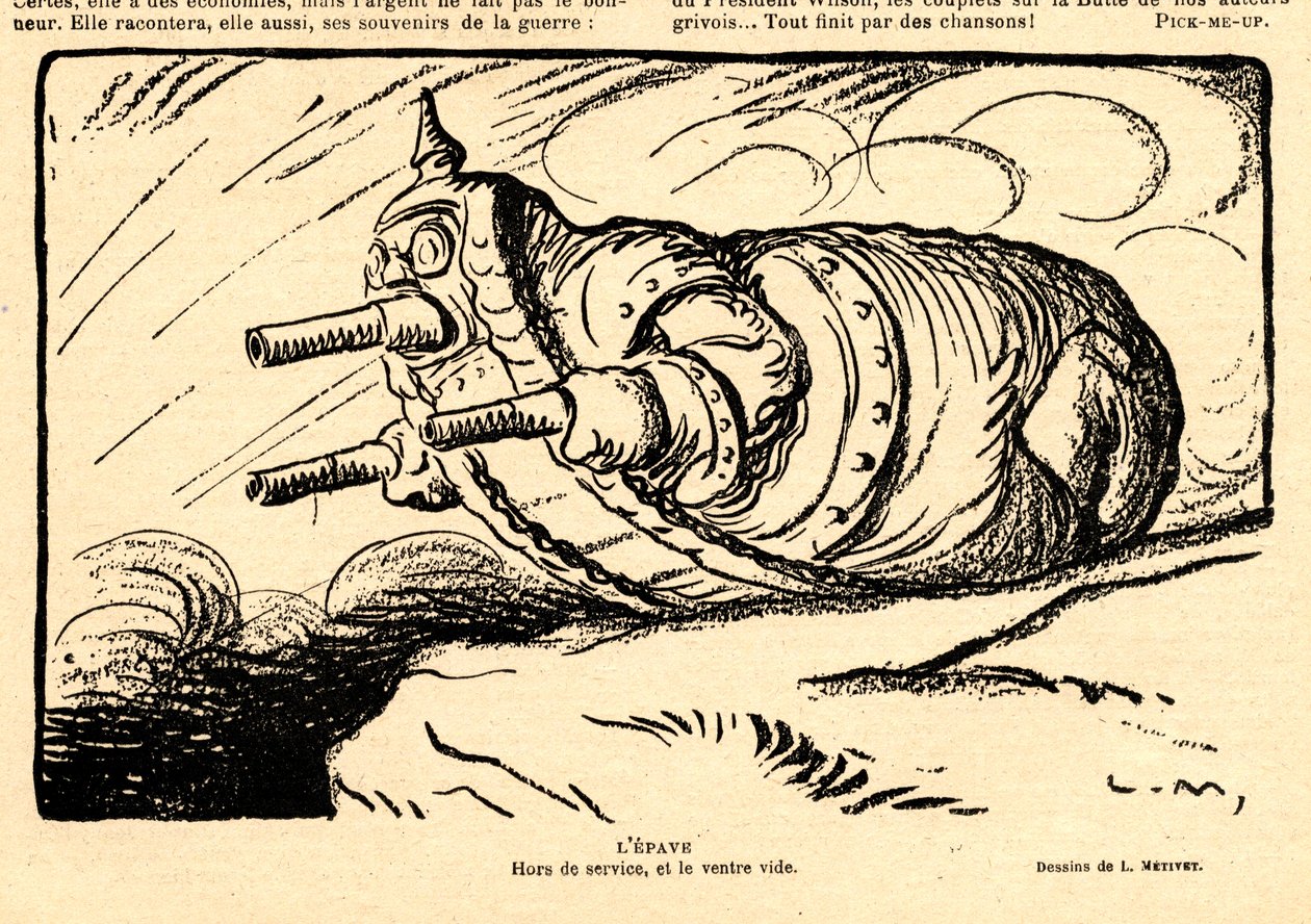 Le Rire rouge, Satirisch in Schwarz-Weiß von Lucien Metivet