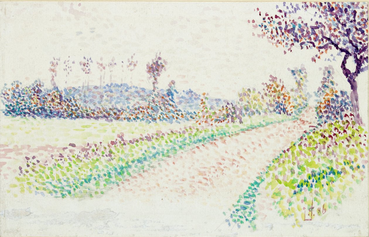 Straße bei Eragny, 1886 von Lucien Pissarro