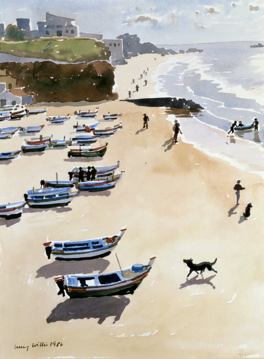 Boote am Strand, 1986 von Lucy Willis