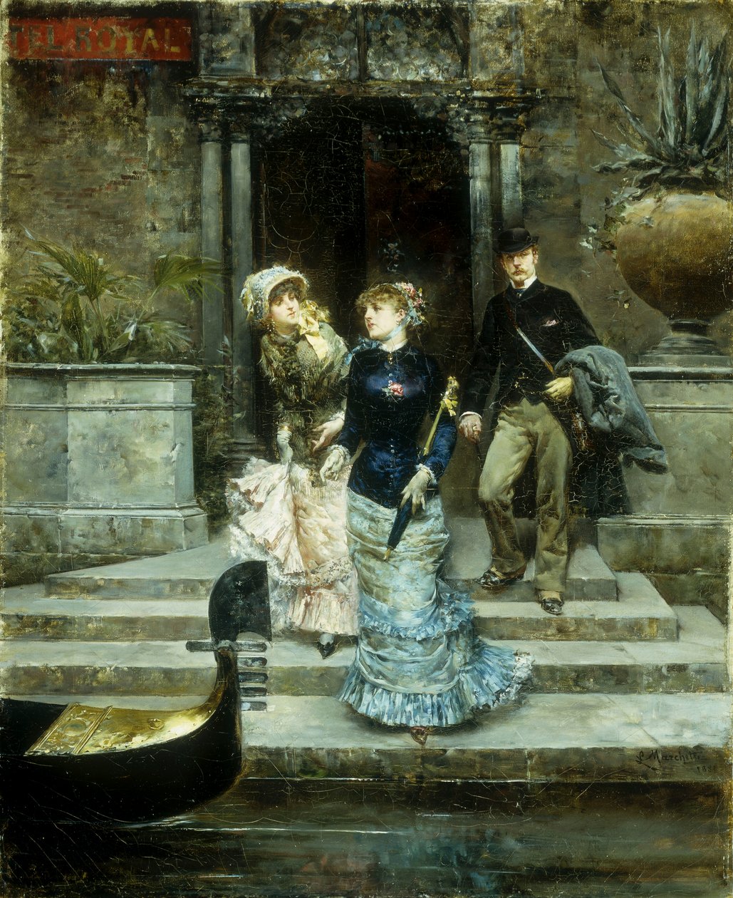 Abreise aus dem Hotel Royal, Venedig von Ludovico Marchetti