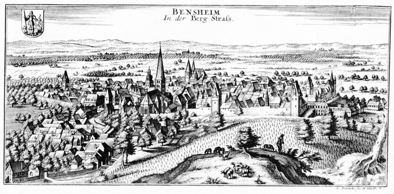 Ansicht von Bensheim von Ludwig Lange