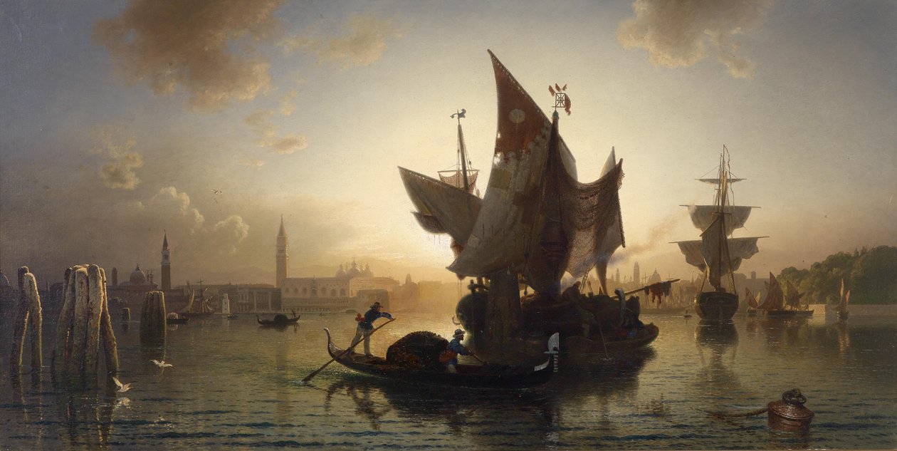Venedig bei Sonnenuntergang von Ludwig Meixner