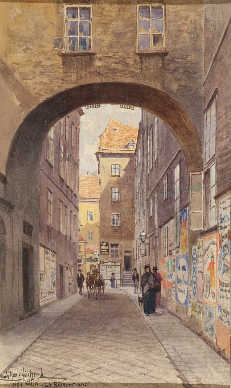 Die Bäckerstraße in Wien von Ludwig Hans Fischer