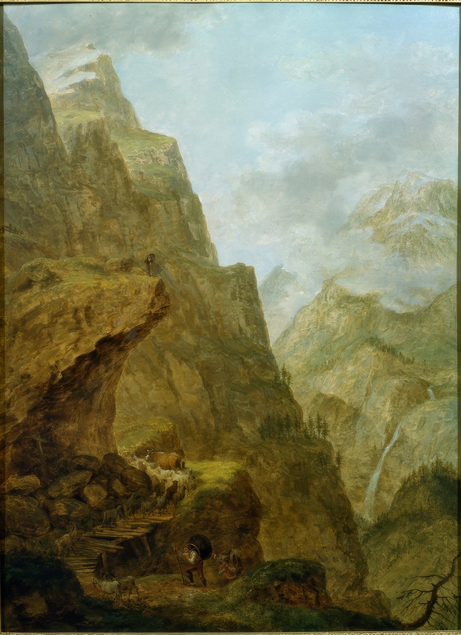 Am Klausenpass mit Sennenzug von Ludwig Hess