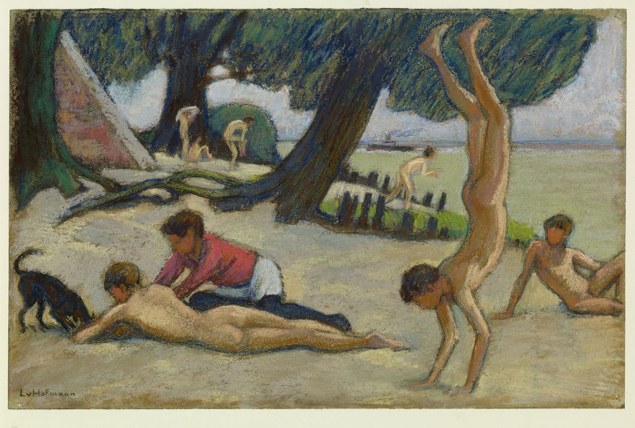 Jungen am Strand von Ludwig von Hofmann