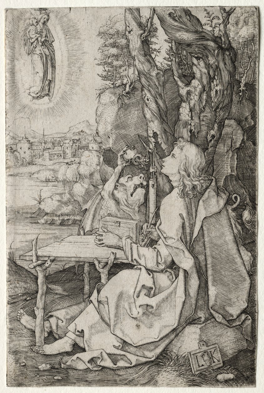Der heilige Johannes auf der Insel Patmos von Ludwig Krug