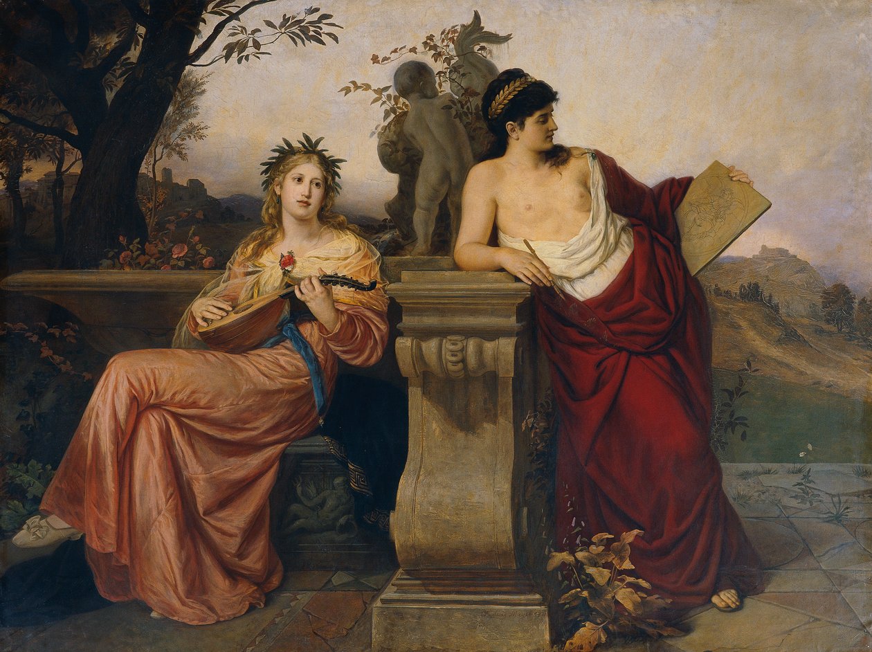 Allegorie auf Musik und Malerei von Ludwig Mayer