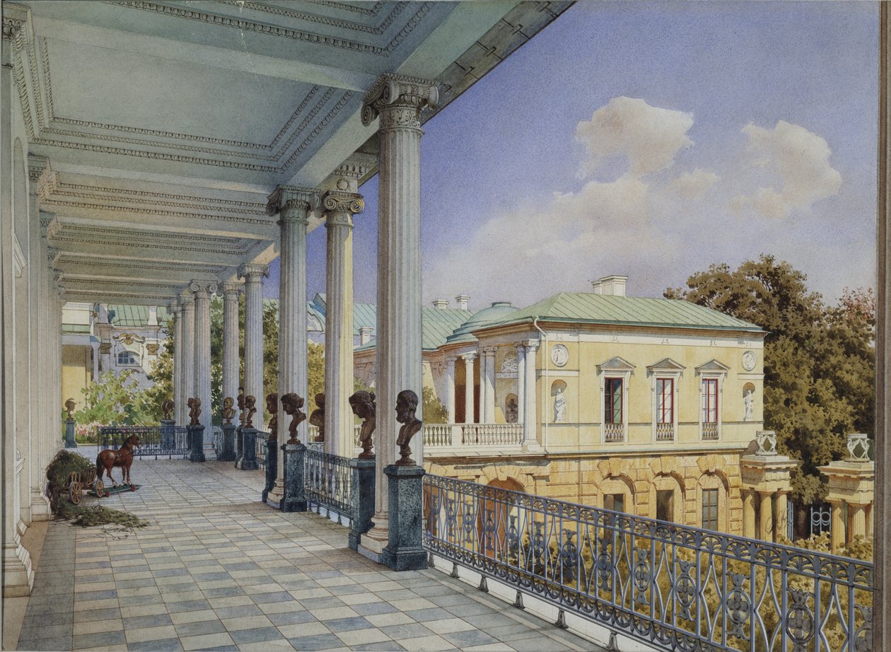 Cameron-Galerie in Zarskoje Selo, 1859 von Ludwig Premazzi