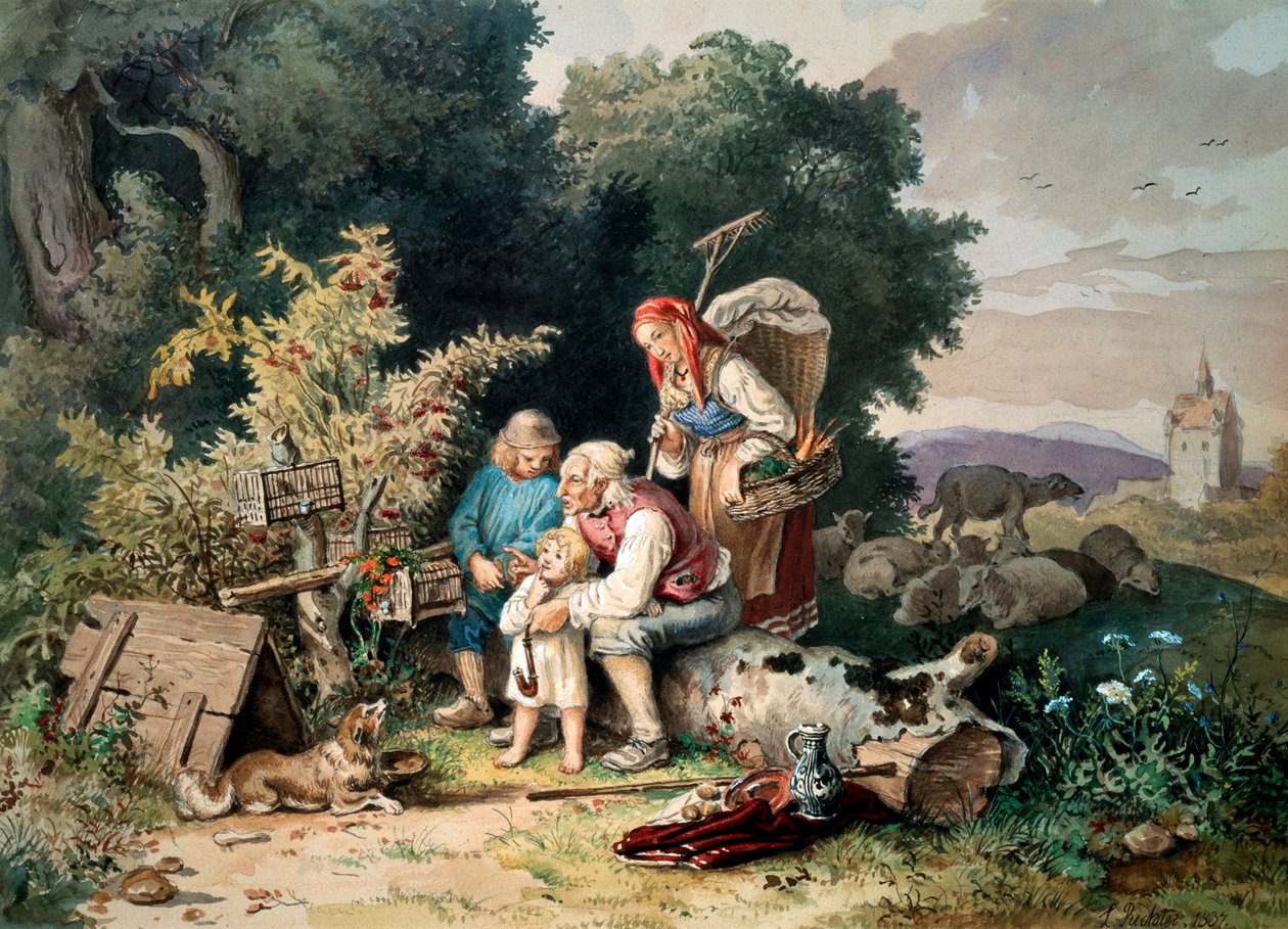 Die Familie des Hirten, 1837 von Ludwig Richter