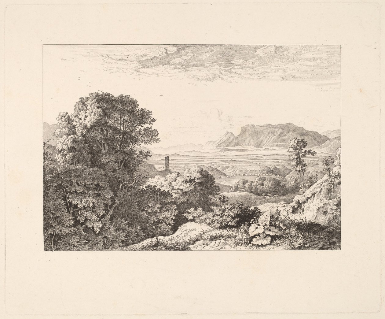 Ansicht des Schlosses von Olevano von Ludwig Richter