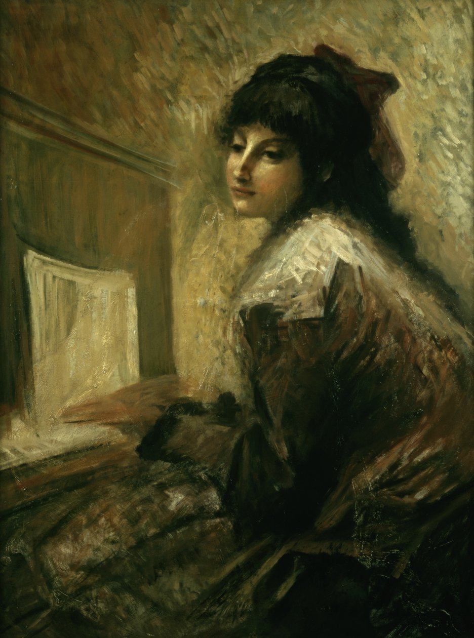 Mädchen am Klavier von Luigi Conconi