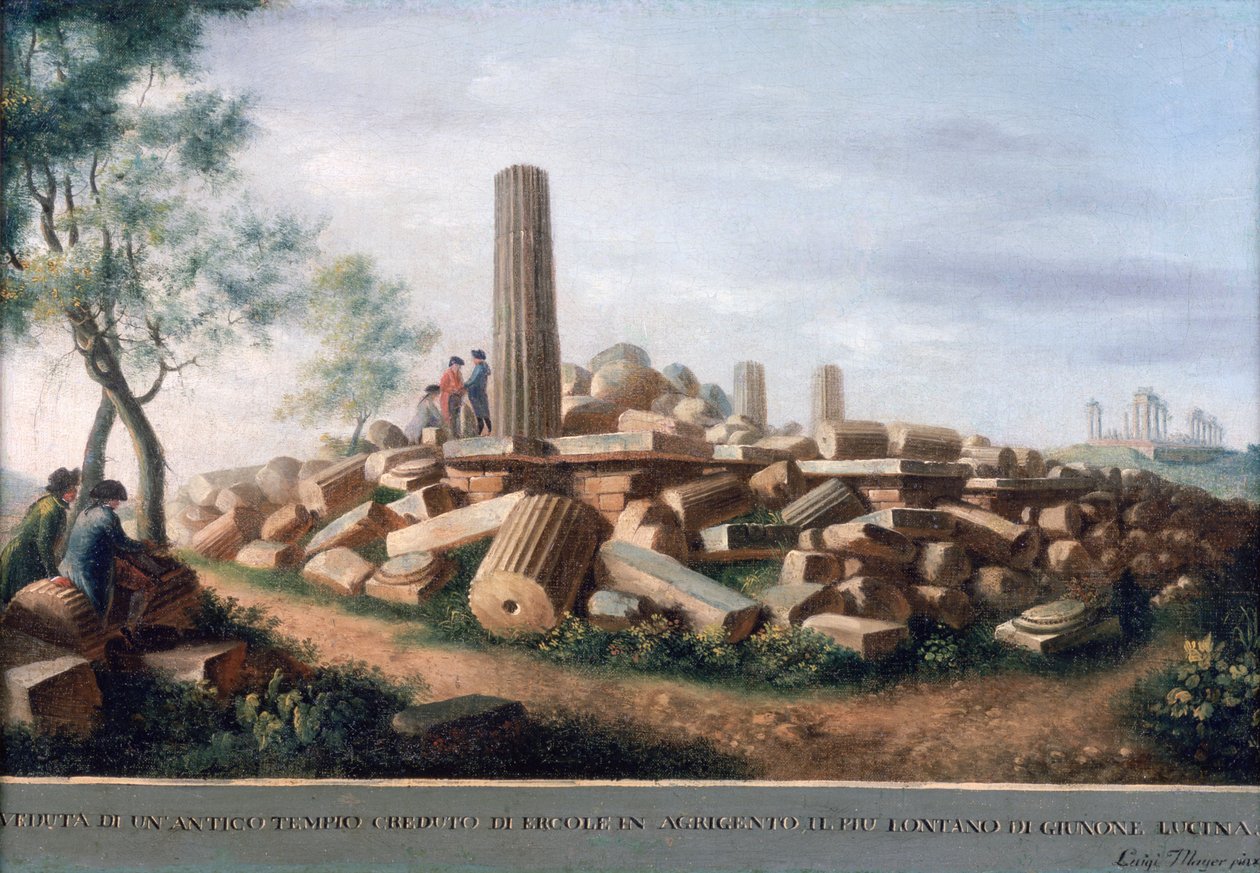 Antiker Tempel in Agrigent von Luigi Mayer
