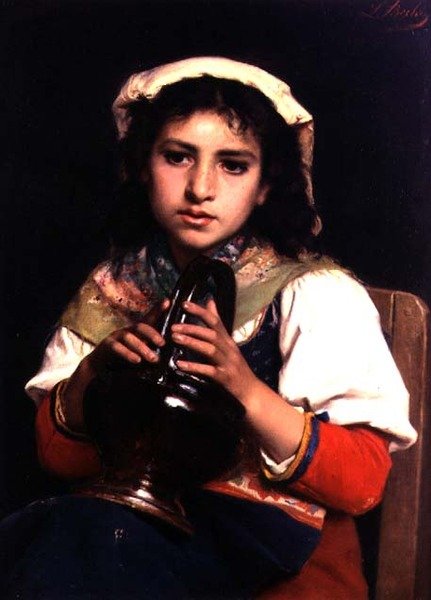 Mädchen mit einem Krug von Luigi Bechi