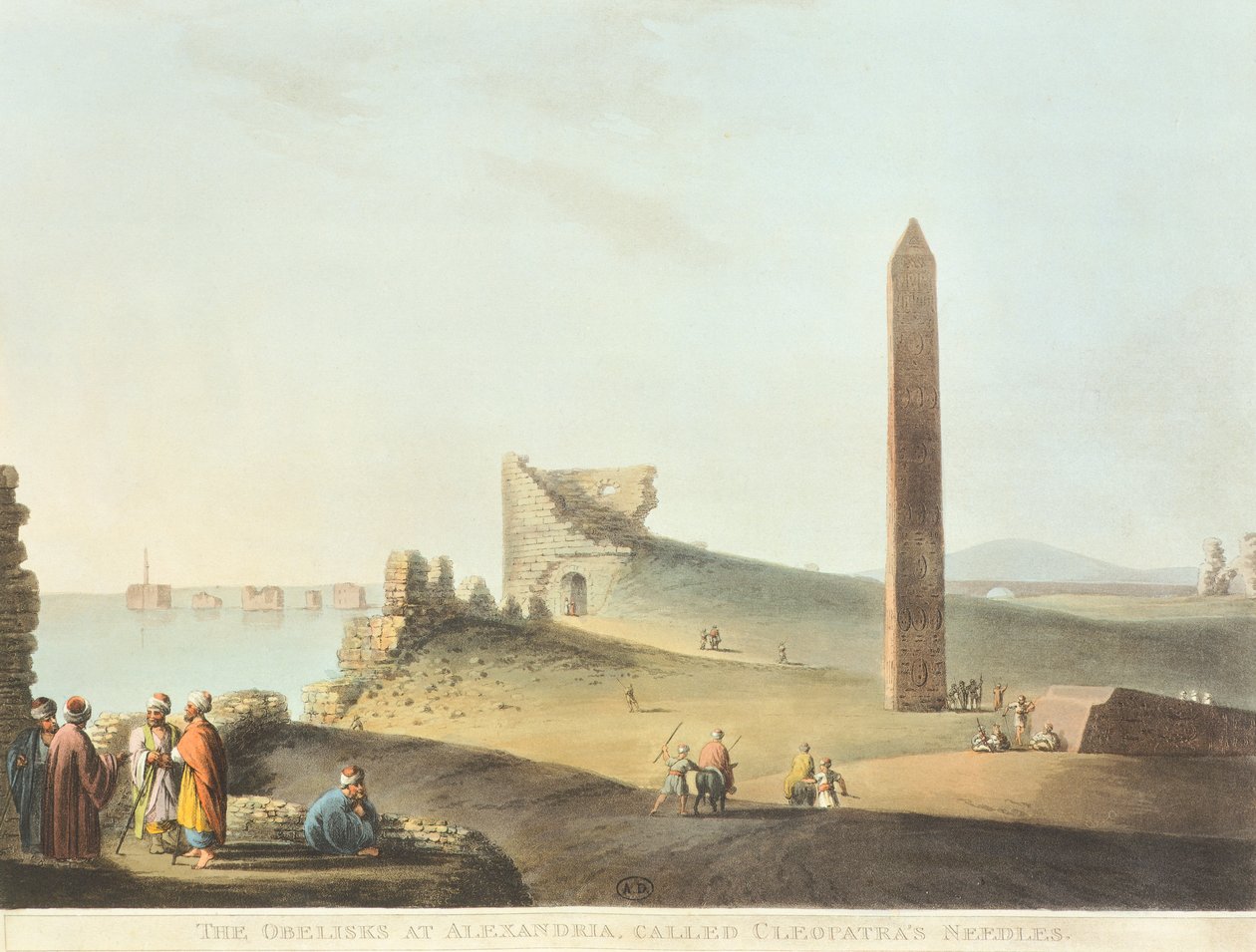 Der Obelisk (Kleopatras Nadel) in Alexandria von Luigi Mayer