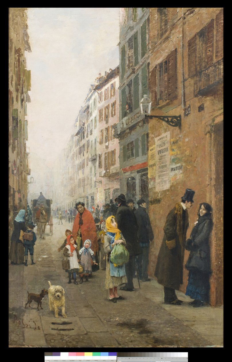 Eine Straße in Mailand von Luigi Rossi