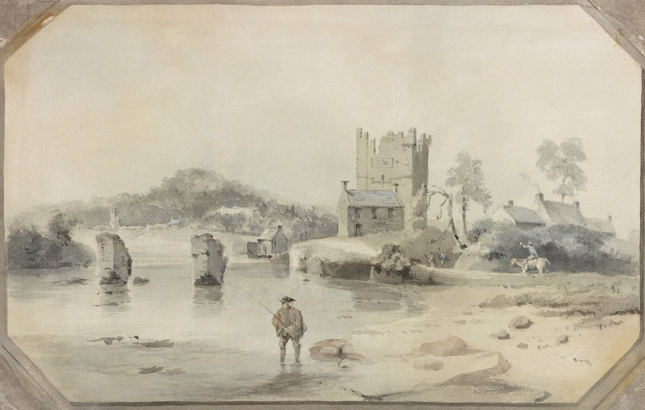 Bywell Castle und Ruinen einer Brücke von Luke Clennell