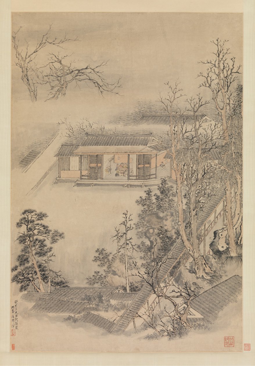 Trinken im Bambusgarten, 1773 von Luo Ping