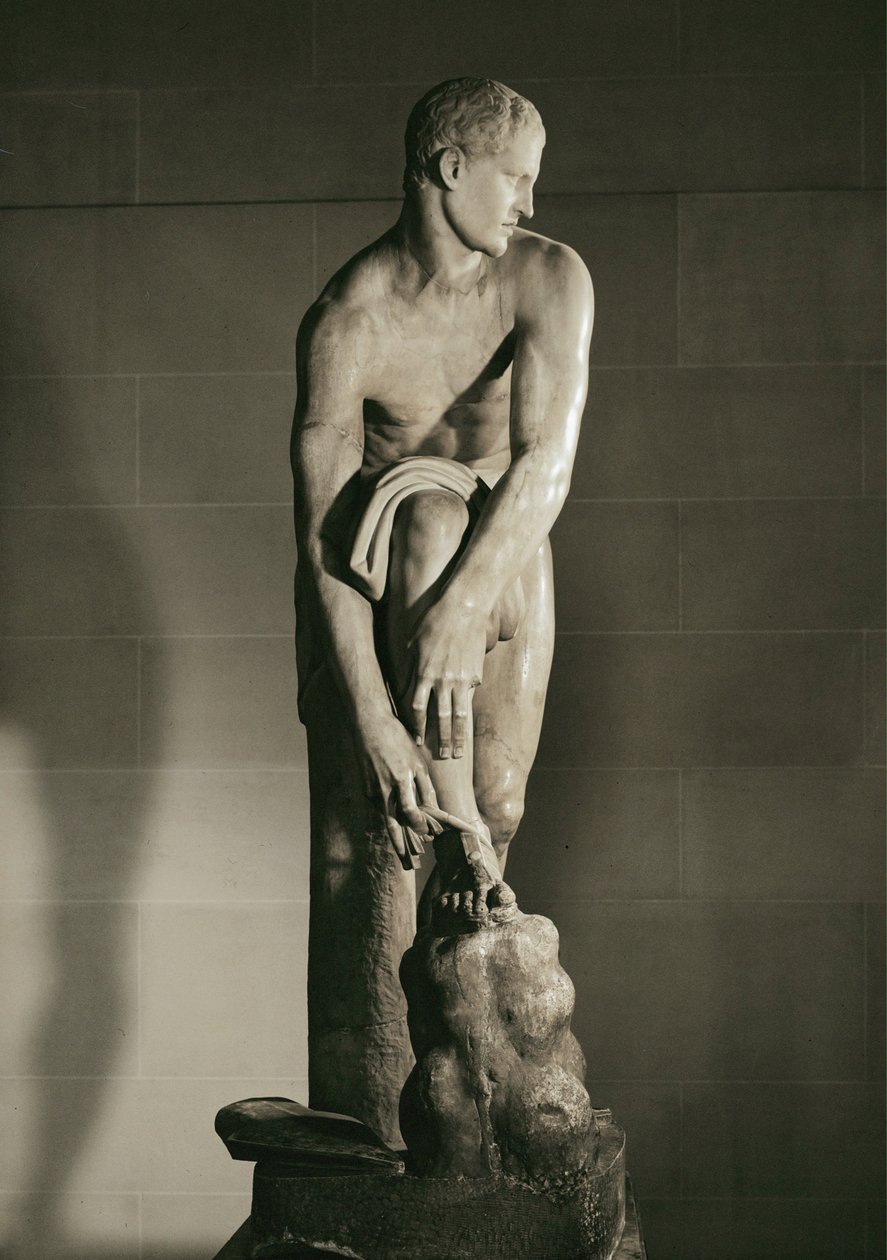 Hermes bindet seine Sandale von Lysippos (after)