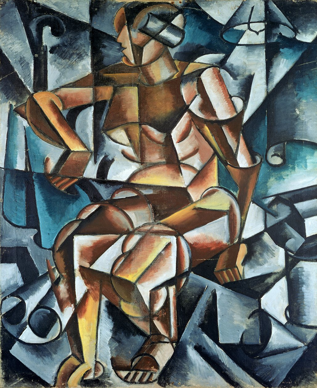 Sitzende Figur, 1914-15 von Lyubov Sergeevna Popova