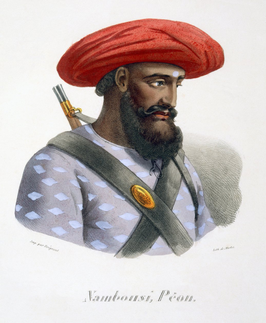 Nambousi, ein Fußsoldat, 1827-35 von M.E. Burnouf