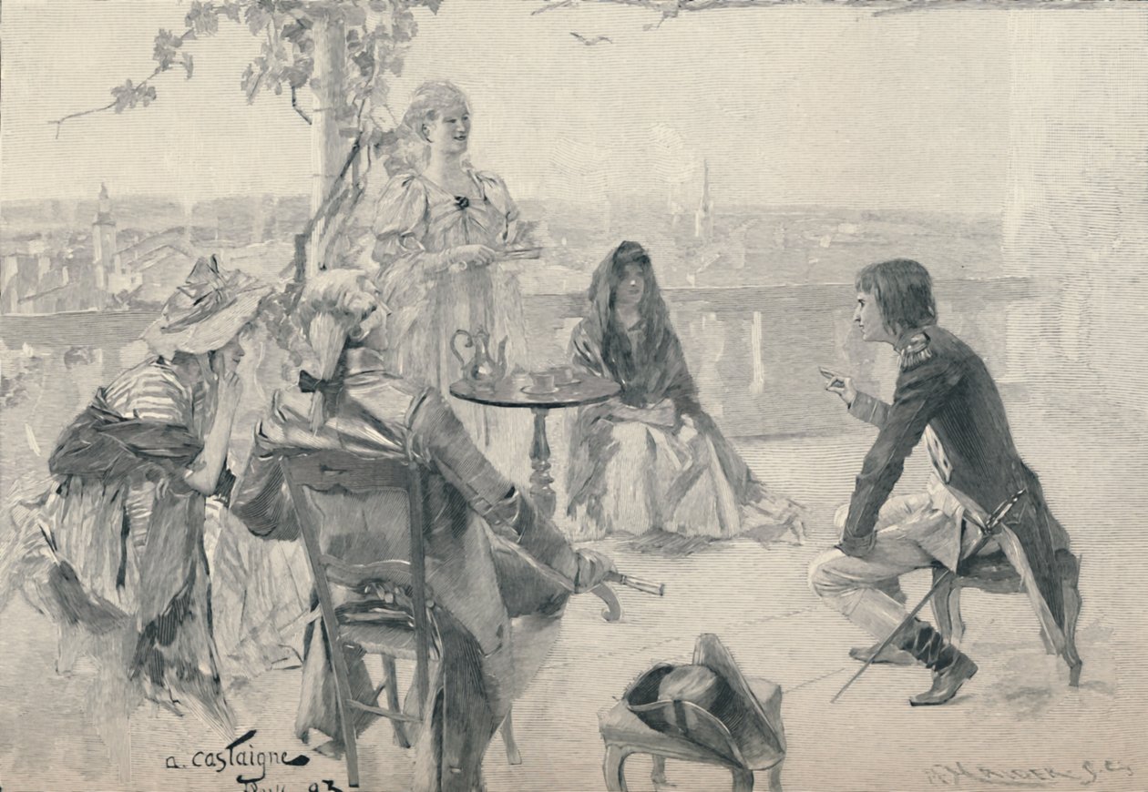Napoleon in der Gesellschaft in Valence, 1785, 1896 von M. Haider