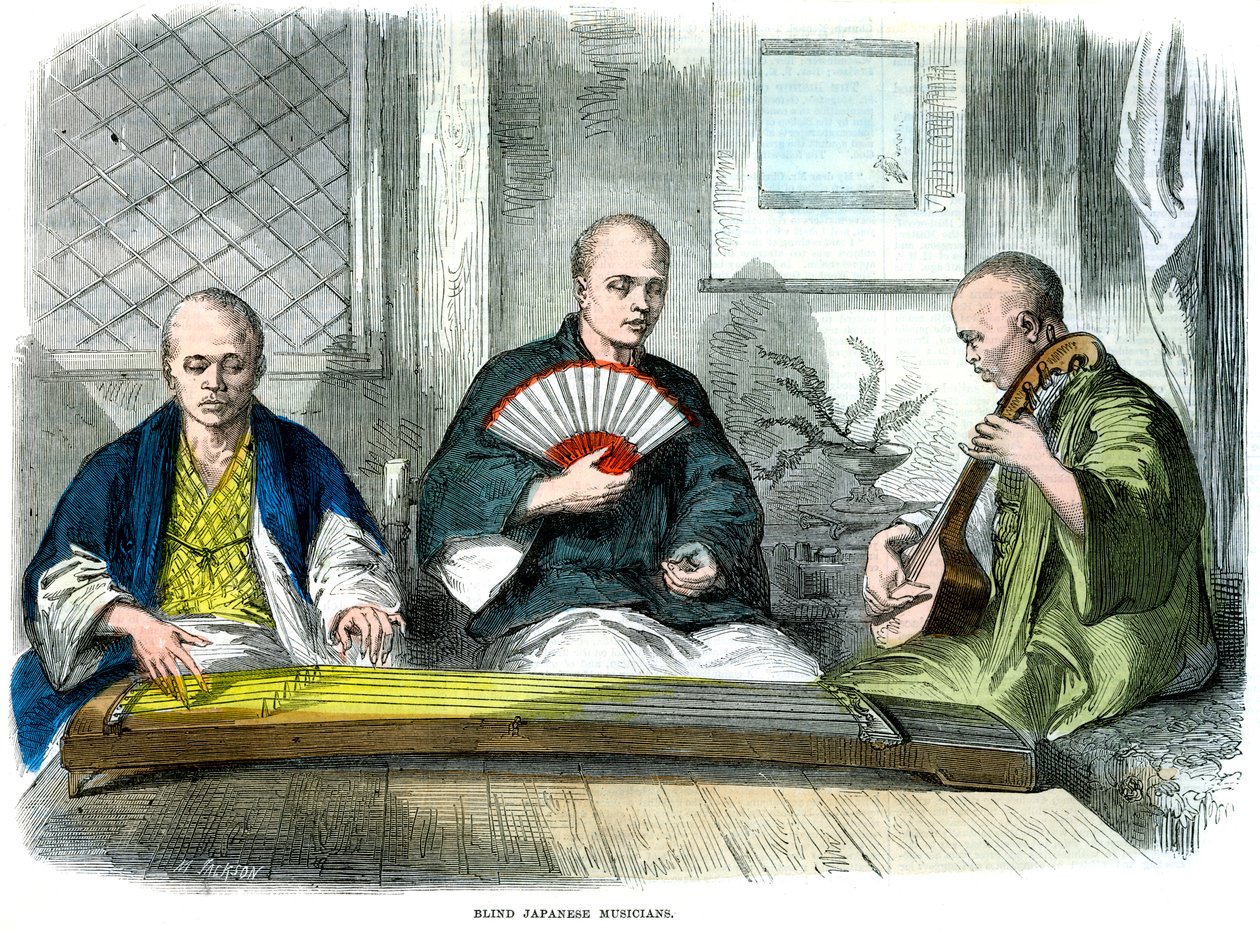 Blinde japanische Musiker, 1864 von M. Jackson