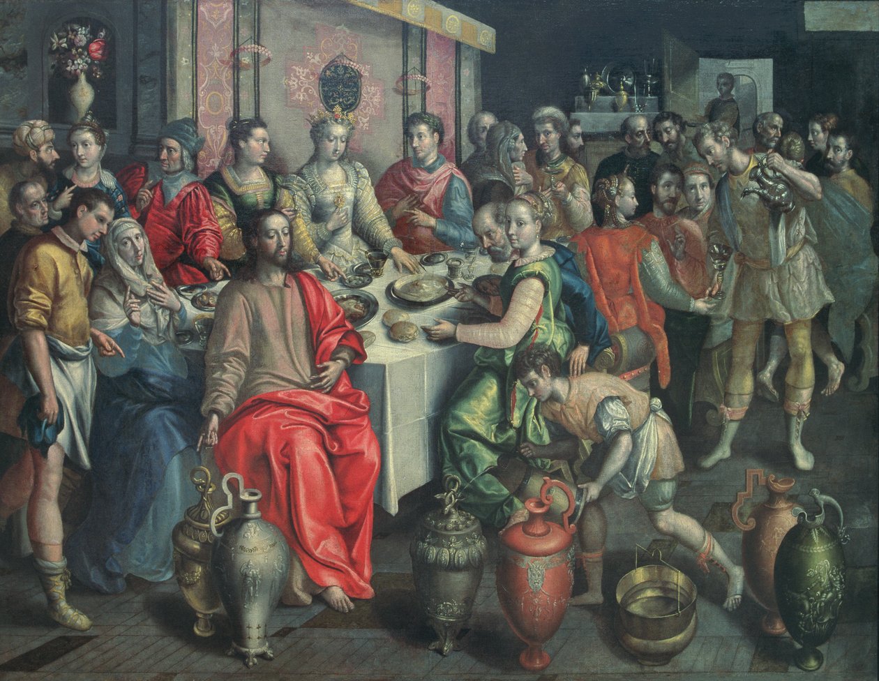Die Hochzeit zu Kana, 1597 von Maarten de studio of Vos