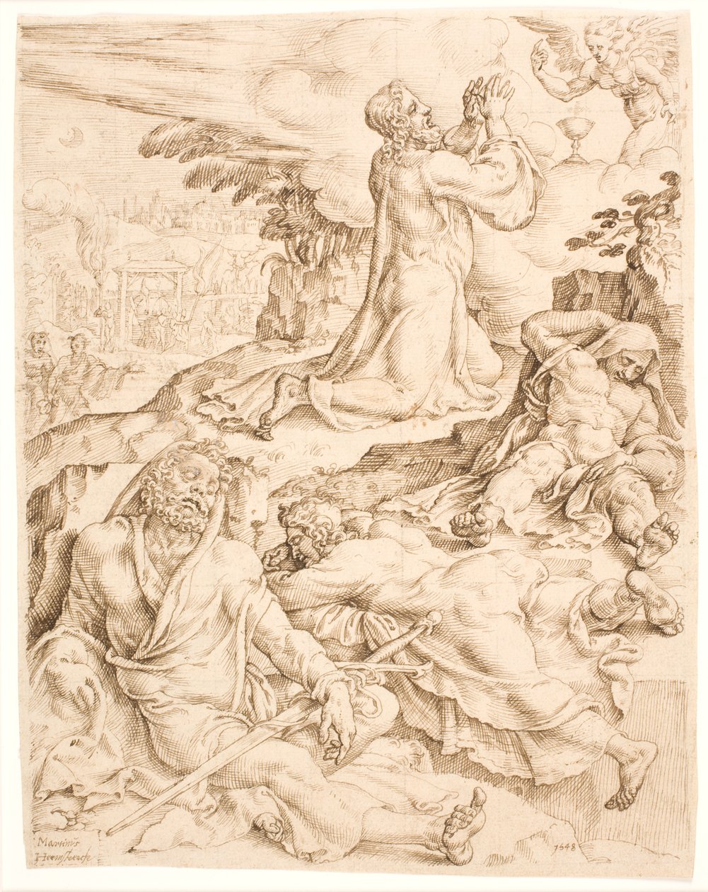 Christus am Ölberg von Maarten van Heemskerck