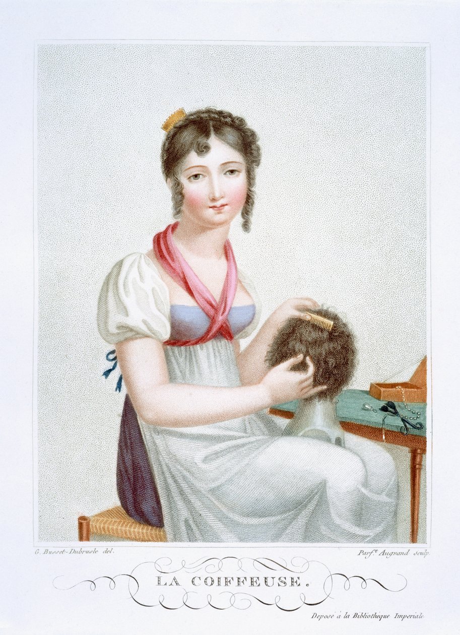 Der Friseur, ca. 1816 von Madame G. Busset Dubruste