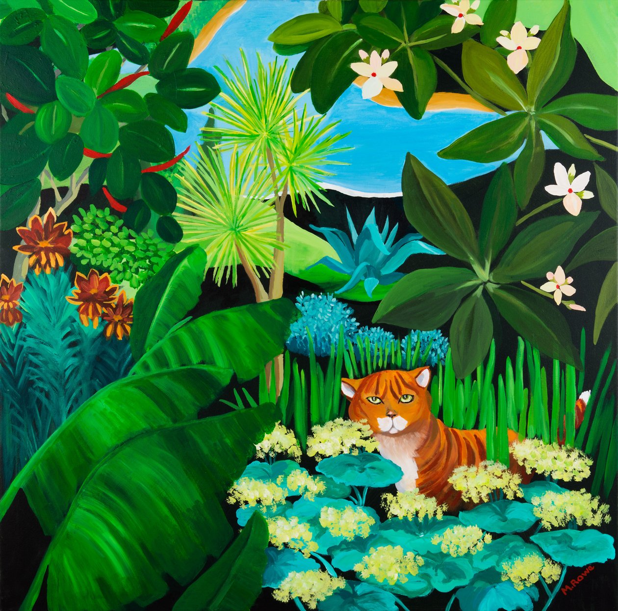 Katze im Dschungel, 2013 von Maggie Rowe