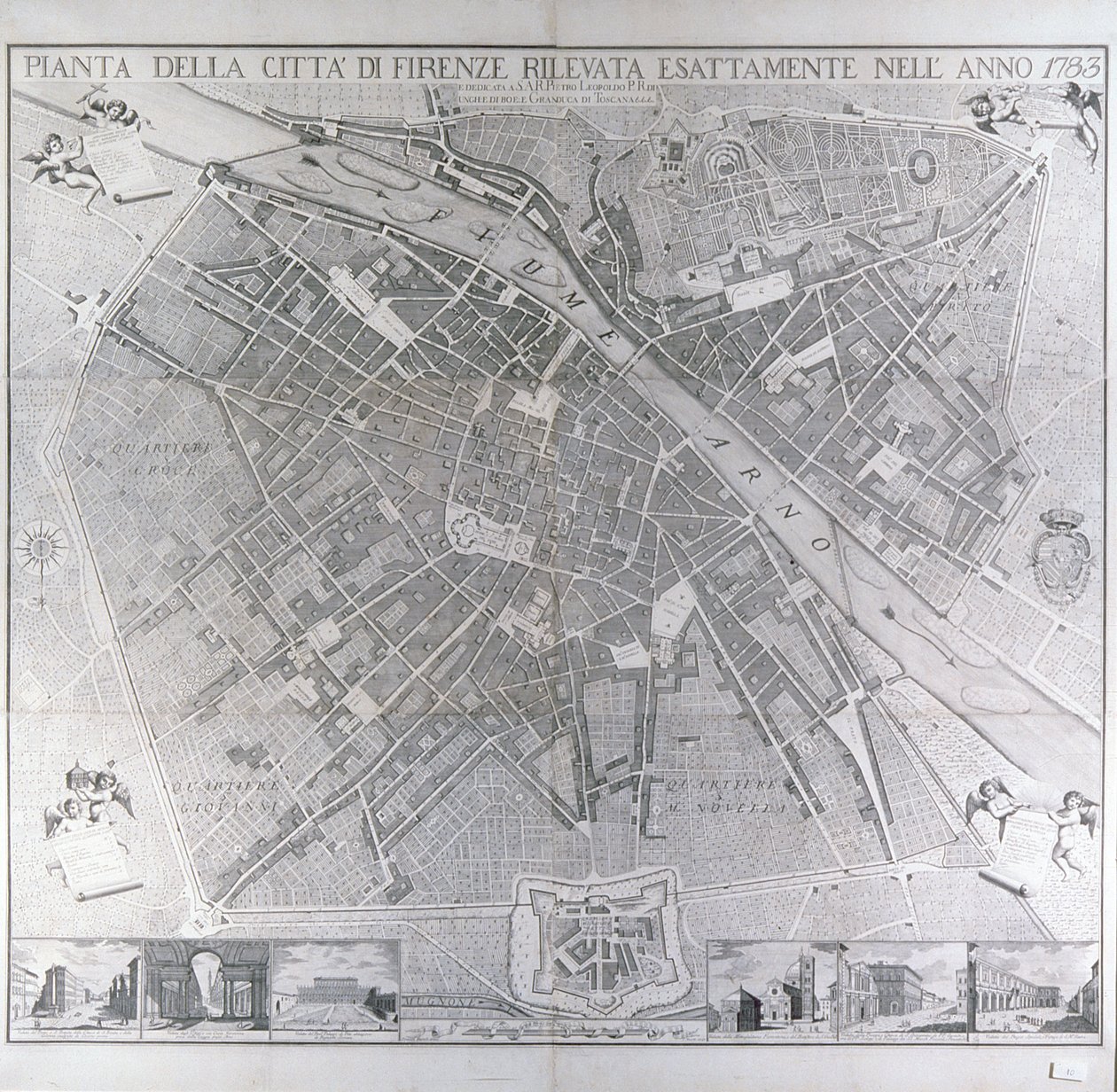 Karte von Florenz, 1783 von Magnelli
