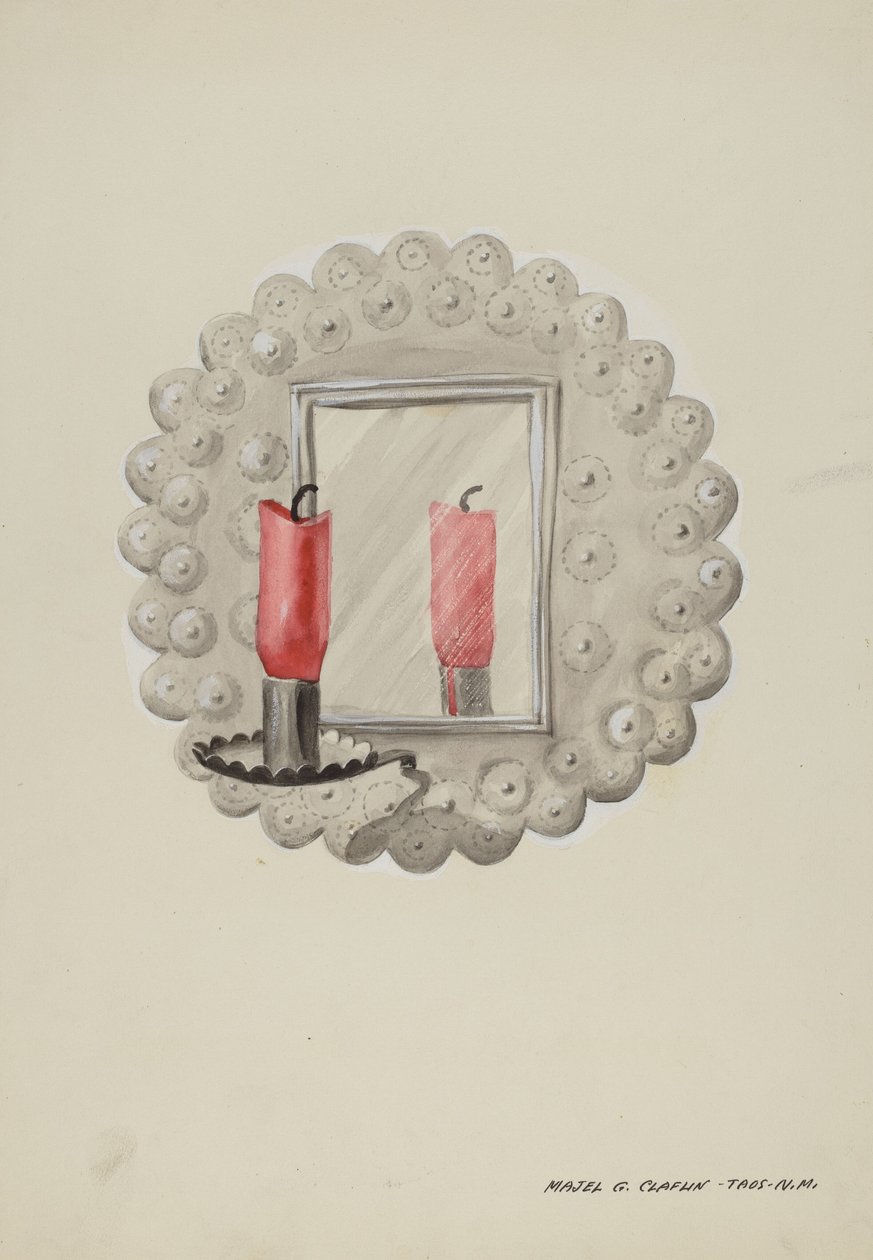 Zinnspiegel-Kerzenleuchter, ca. 1937 von Majel G. Claflin