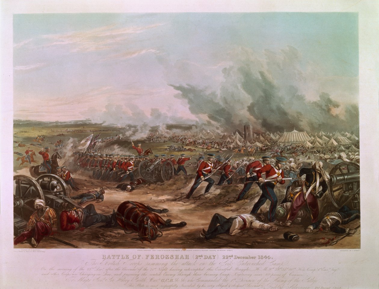 Der 2. Tag der Schlacht von Ferozshah, 22. Dezember 1845 von Major G.F. White