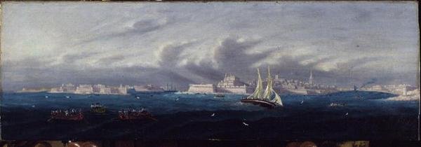 Blick auf den Hafen von Valetta, Malta von Maltese School