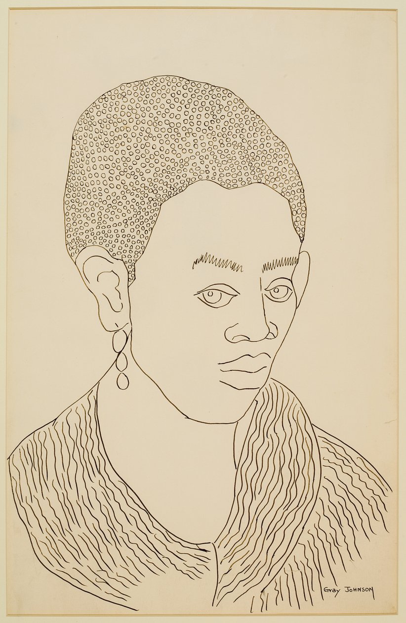 Studie eines Mädchens mit Ohrring von Malvin Gray Johnson