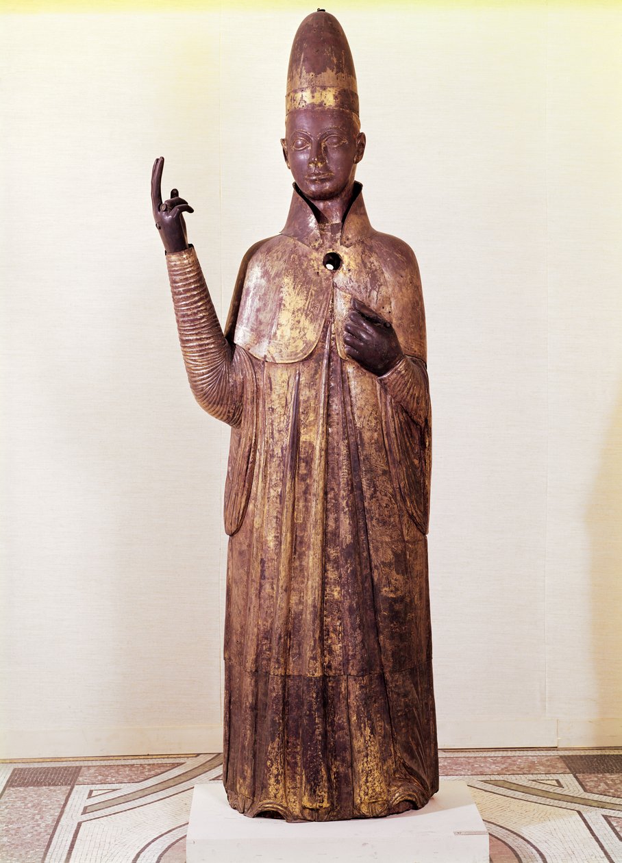 Statue von Papst Bonifatius VIII. (1235-1303) 1301 (Bronze) von Manno di Bandino