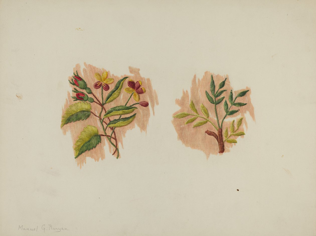 Seidenunterrockfragment, ca. 1939 von Manuel G. Runyan