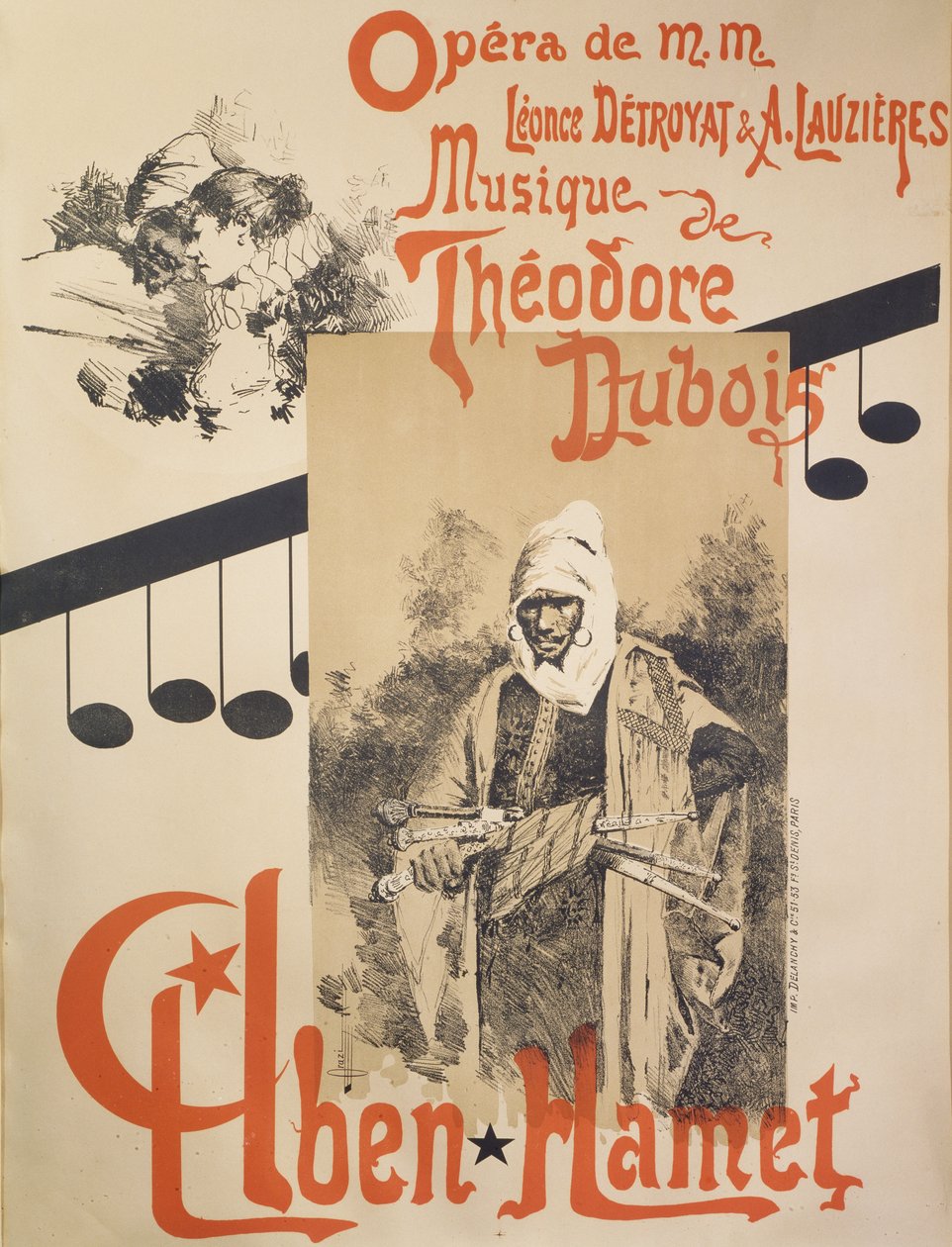 Plakat für Aben Hamet, Oper von Manuel Orazi