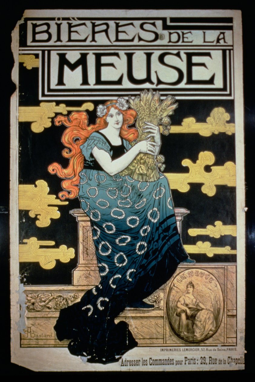 Plakatwerbung für La Meuse Biere von Marc Auguste Bastard