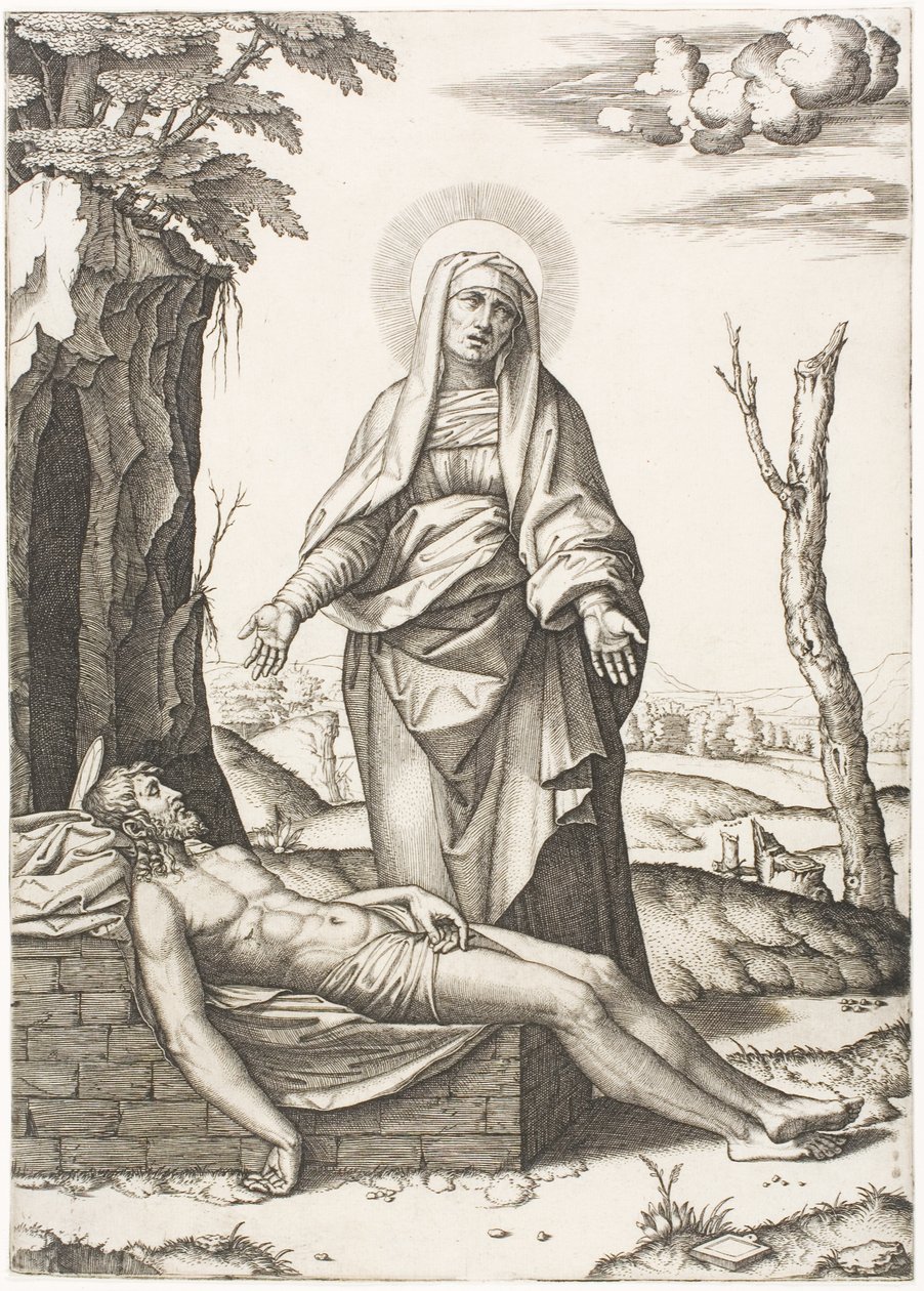 Die Pietà von Marcantonio Raimondi