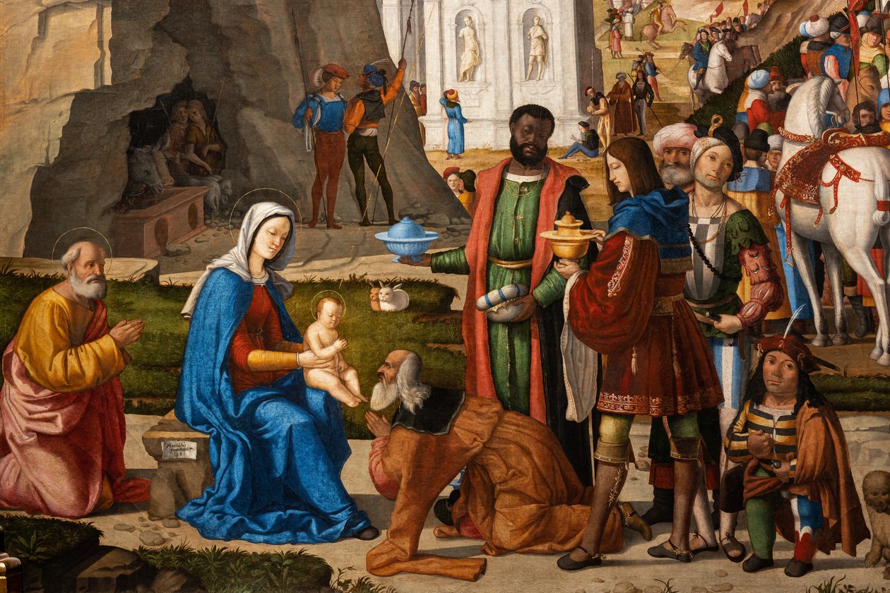 Anbetung der Weisen (Detail) von Marcello Fogolino
