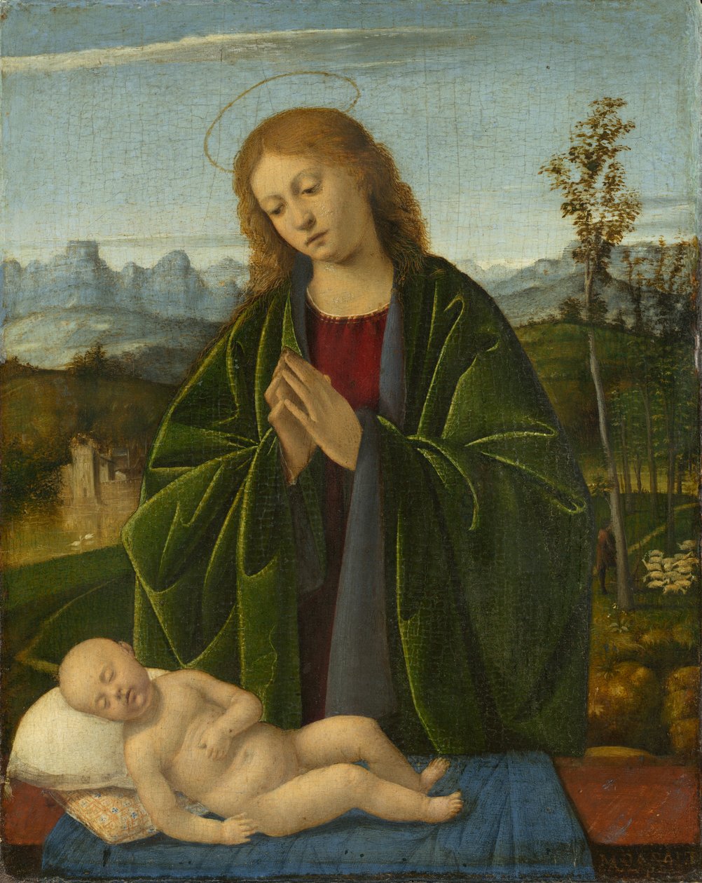 Madonna, die das Kind anbetet, um 1520 von Marco Basaiti