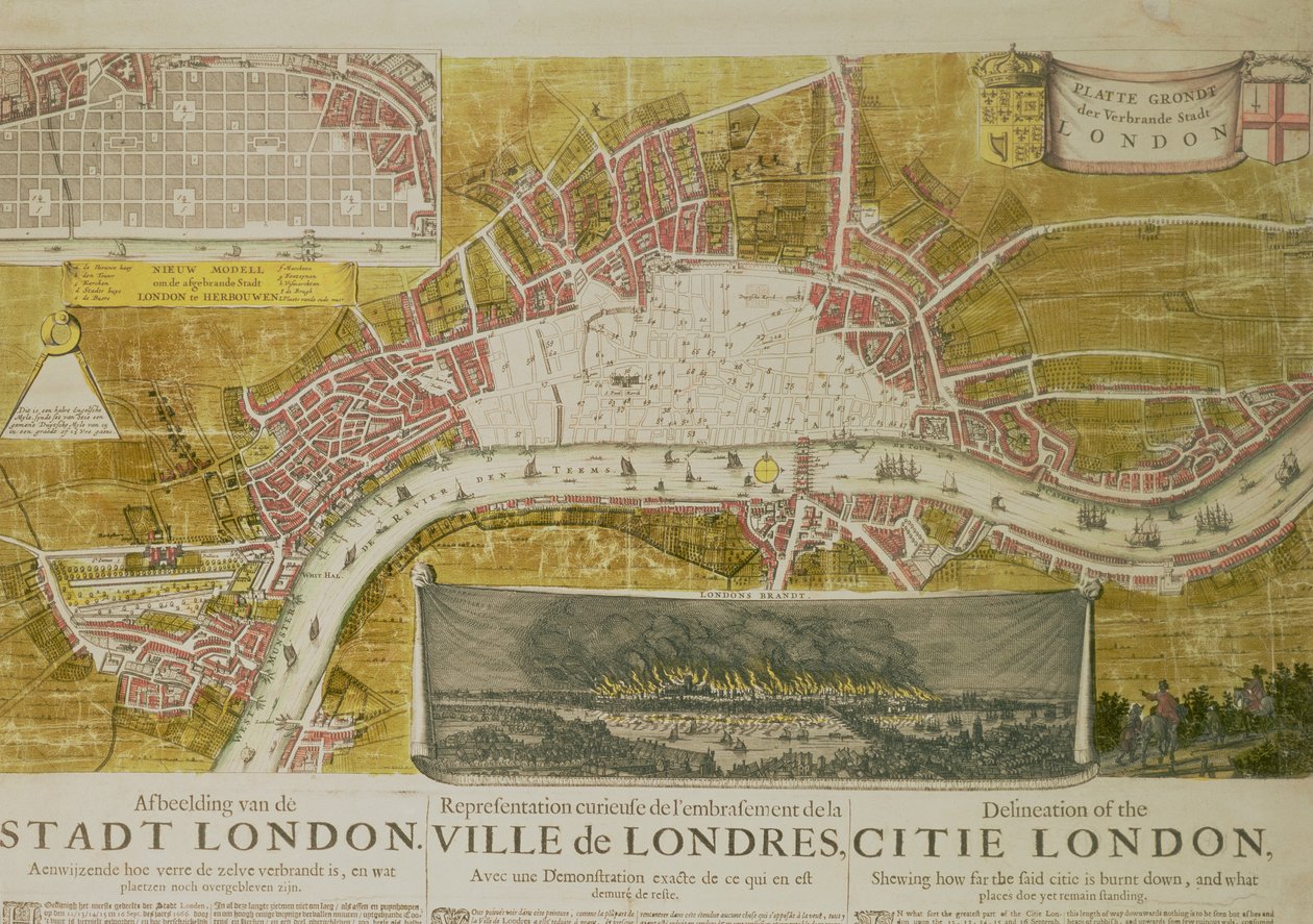 Der Große Brand von London, 1666 von Marcus Willemsz Doornik