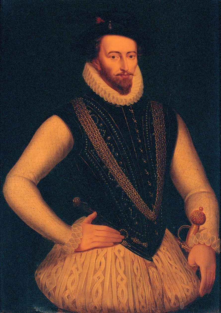Porträt von Sir Walter Raleigh, 1595 von Marcus Gheeraerts