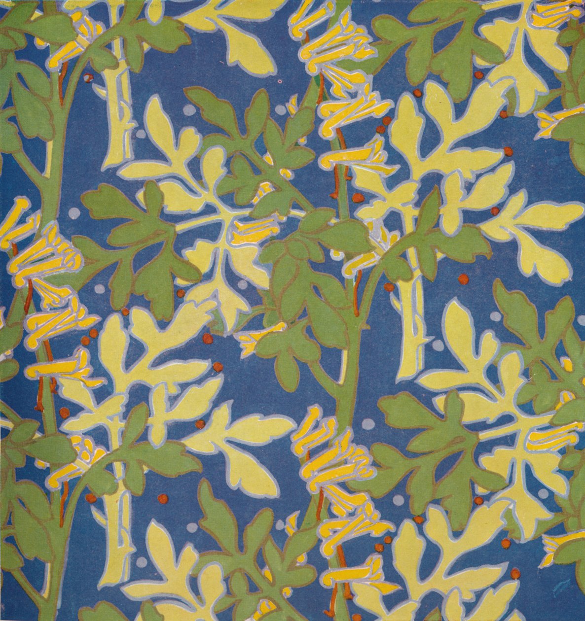 Entwurf für Blockdruckseide, 1926 von Margery Tomlin
