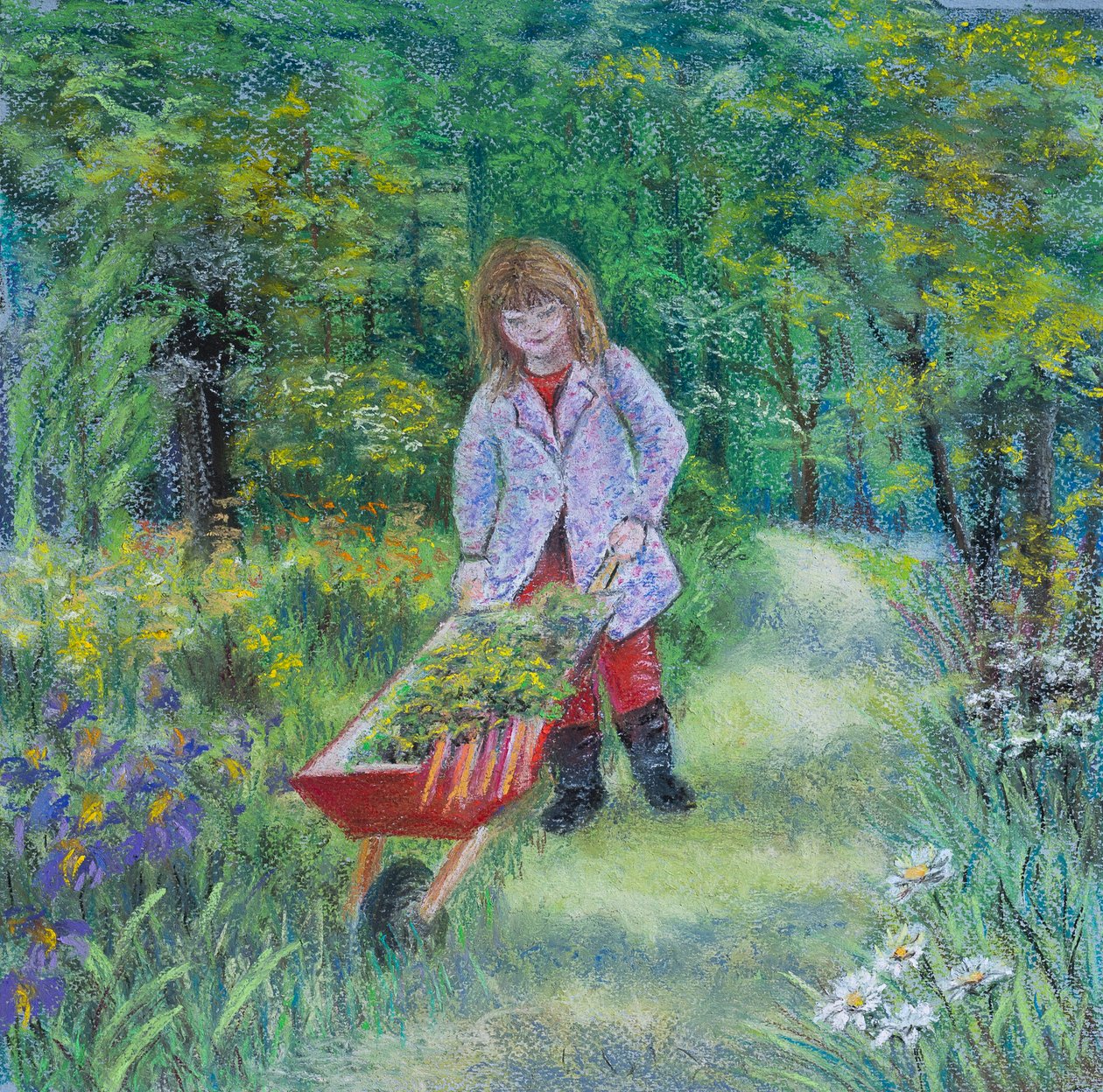 Opa im Garten helfen, 2020 von Margo Starkey
