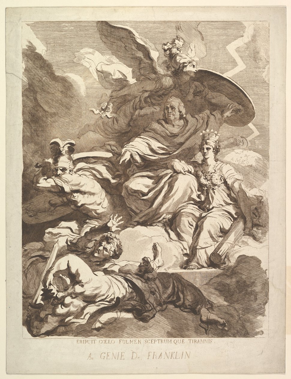 Dem Genie von Franklin, 1779 von Marguerite Gerard