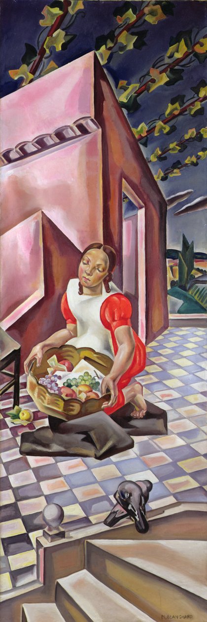 Junges Mädchen mit einem Korb voller Früchte, vor 1922 von Maria Blanchard