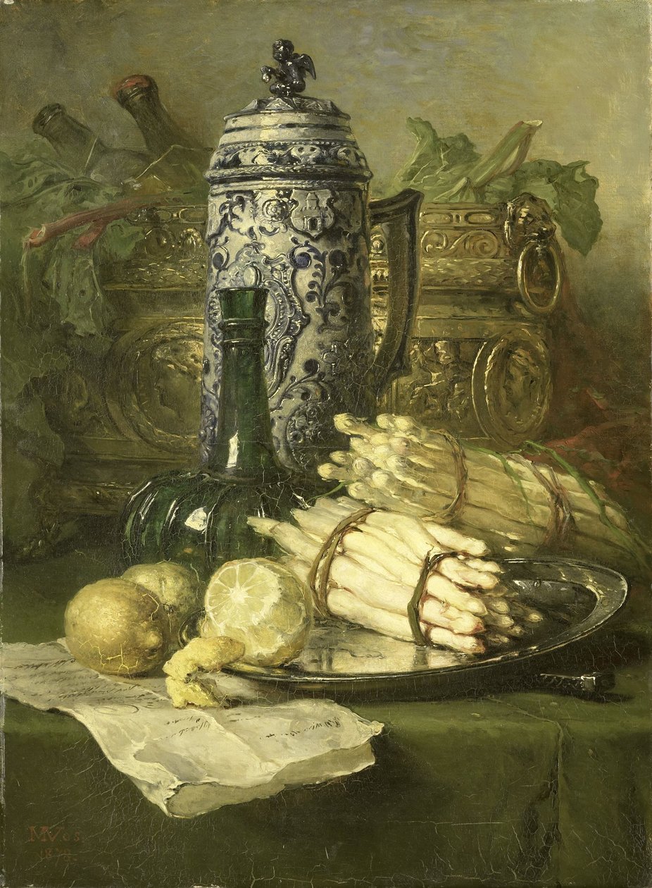 Stillleben mit Steingutkanne von Maria Vos