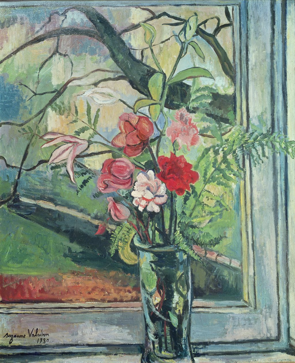 Blumenstrauß vor einem Fenster, 1930 von Marie Clementine (Suzanne) Valadon